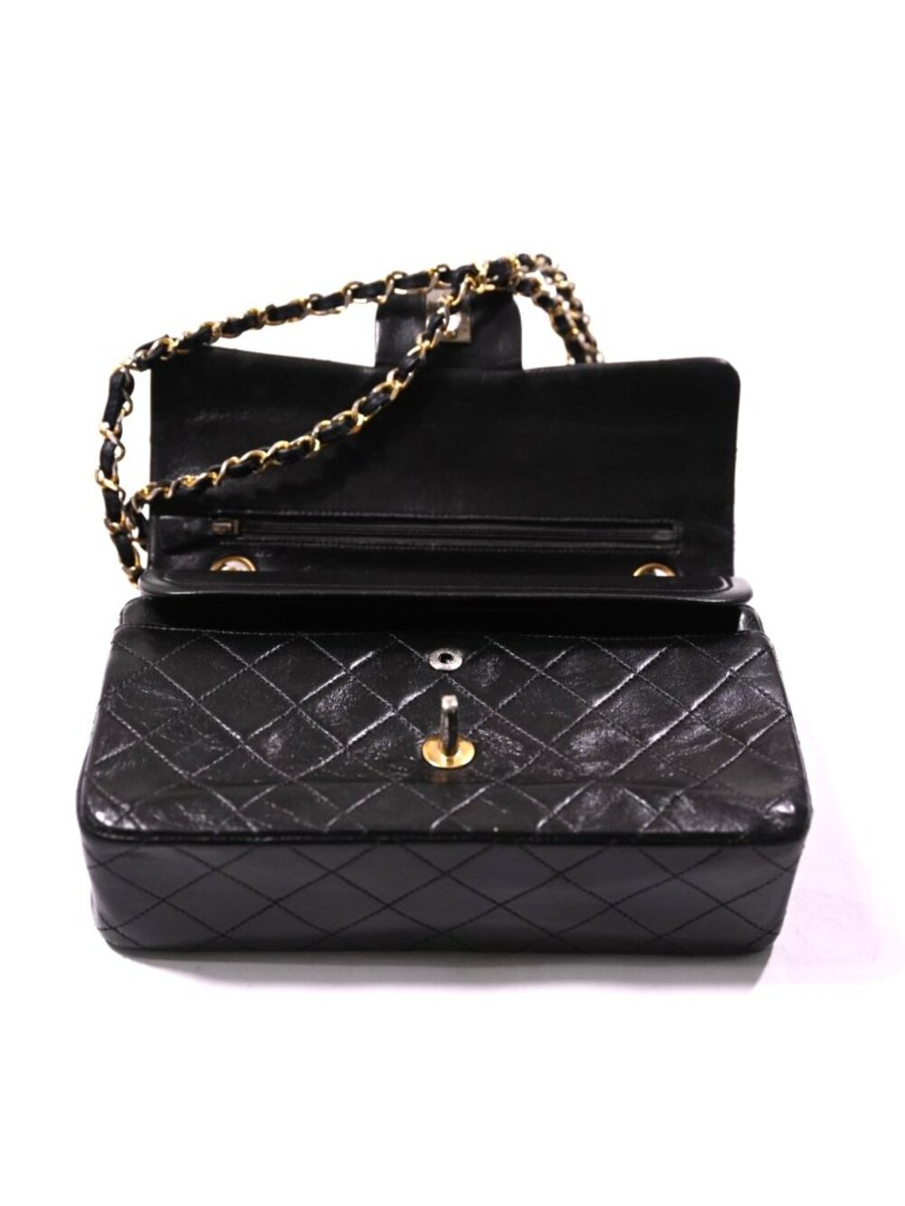 Chanel Vintage 90s Classic Small Double Flap Bag in Black - Picture 6 of 16